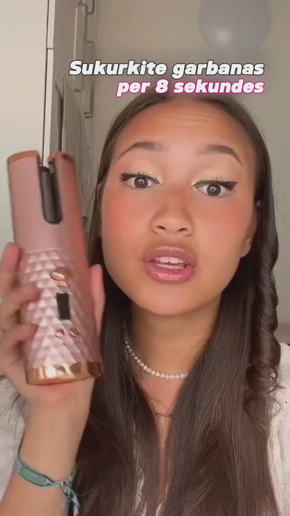 Įkraunamas belaidis plaukų suktukas su USB – lengvas, tikslus garbanojimas su 6 šildymo ir laikmačio nustatymais, greitas įkaitimas ir automatinis išsijungimas su LED ekranu maitinimo ir temperatūros valdymu